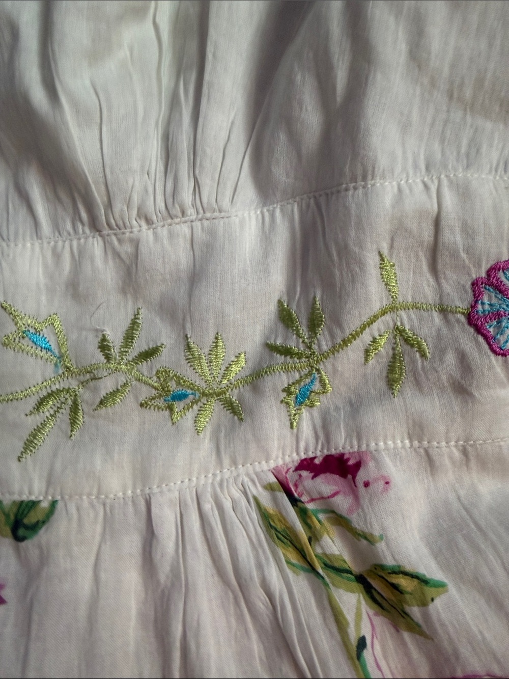 White Floral Spaghetti-Strap Mini Dress - Picture 3 of 5